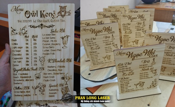 Địa chỉ làm menu bằng gỗ tại Phú Nhuận, Thủ Đức, Gò Vấp Tp Hồ Chí Minh