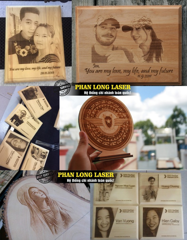 Khắc logo, khắc hình ảnh chân dung, khắc thư pháp lên gỗ bằng máy laser giá rẻ